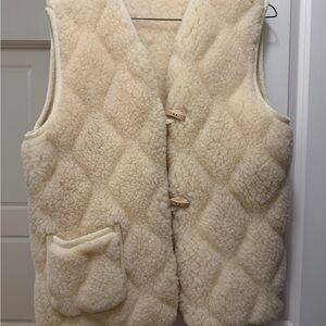 Cream Shearling Vest